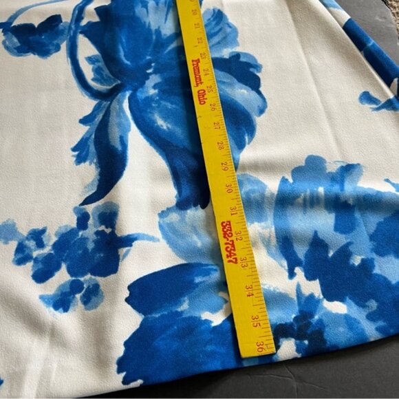 A-Line Blue and White Floral Swing Dress - Picture 6 of 13